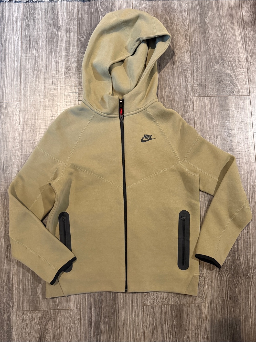 Nike Kids Olive Green Hooded Full-Zip Jacket Size XL